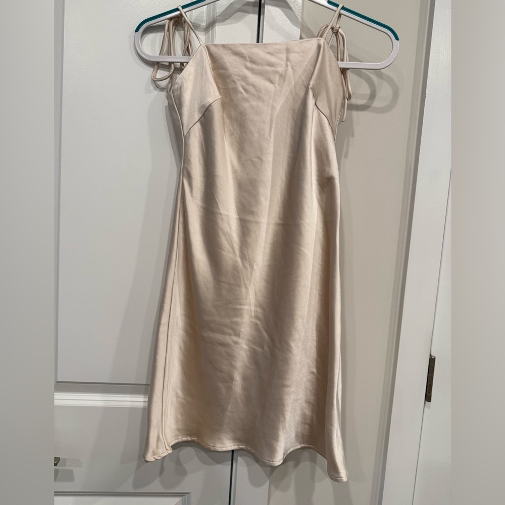 Princess Polly Satin Midi Dress in Cream